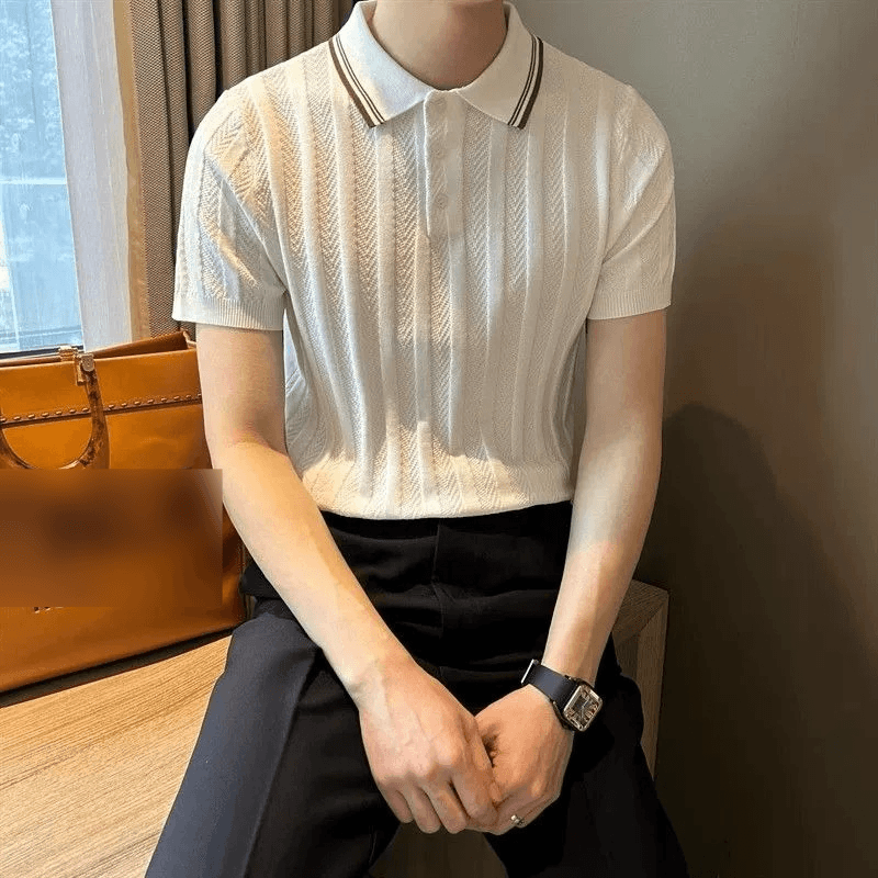 Men's Clothing Men's Polo Shirt T Shirt High Street Breathable Top