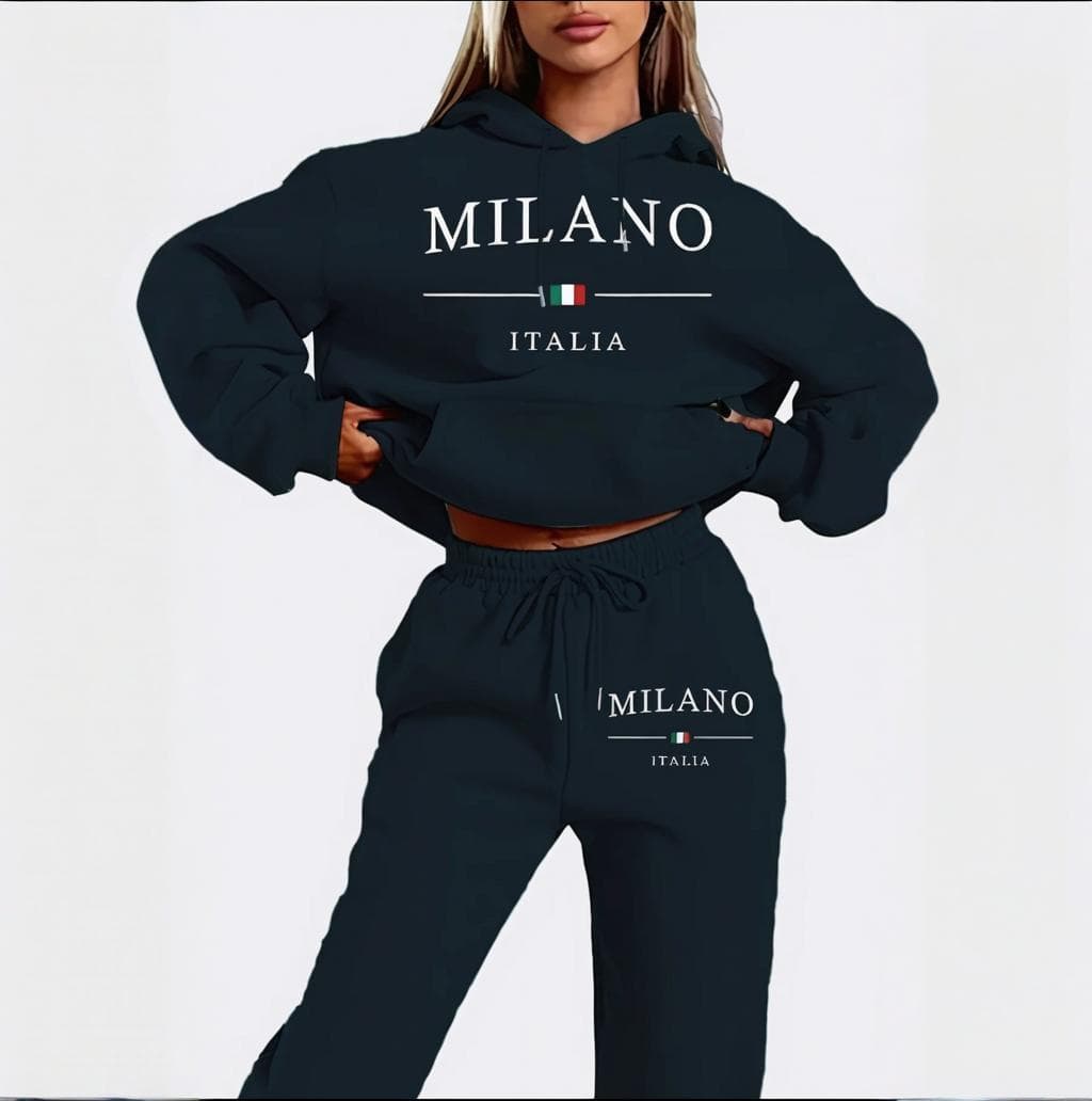 Women's Clothing 2pc Stylish Casual Letter Printed Tracksuit With Soft Fabric