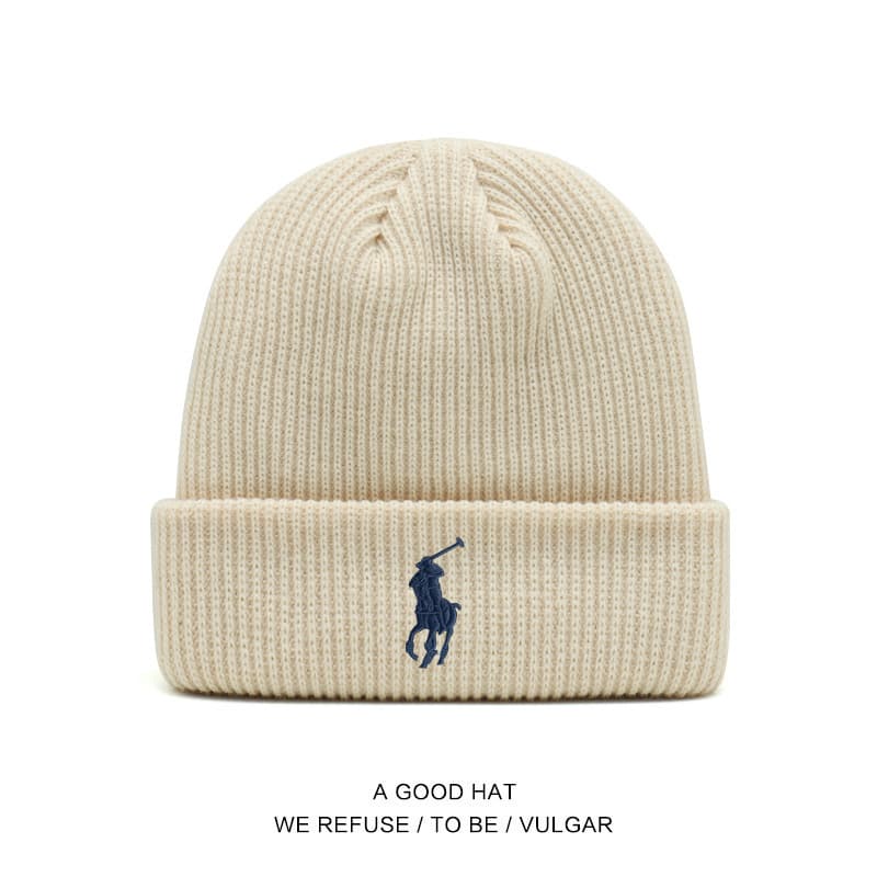 Bonnets en maille Polo pour hommes et femmes, bonnets d'automne et d'hiver, chapeaux chauds et protecteurs contre le froid, chapeaux simples et élé