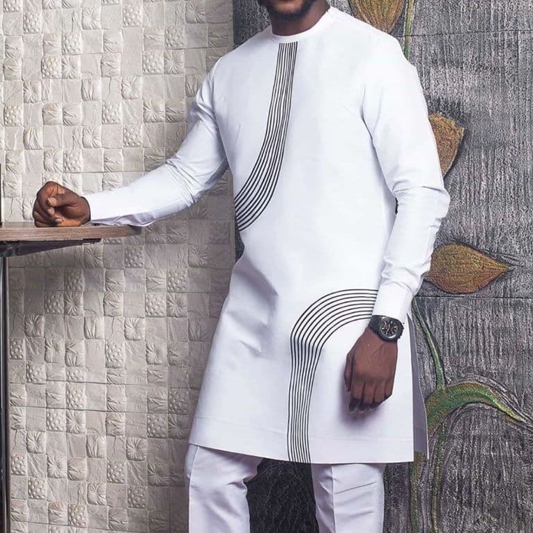 Men's Moslem AliExpress Cotton White Robe Youth Casual Crewneck Shirt 946810