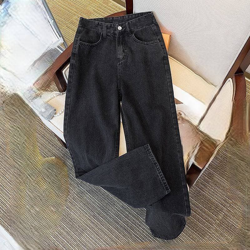 Women's Clothing New White Loose Jeans For Women Slim And Concealing Pear Shaped Body All Match Wide Leg Straight Trousers