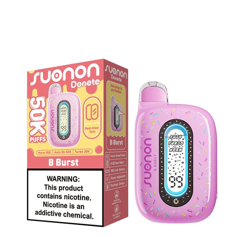 Suonon Donete 50K Officiel | 50 000 bouffées, cigarette électronique jetable intelligente en forme de donut