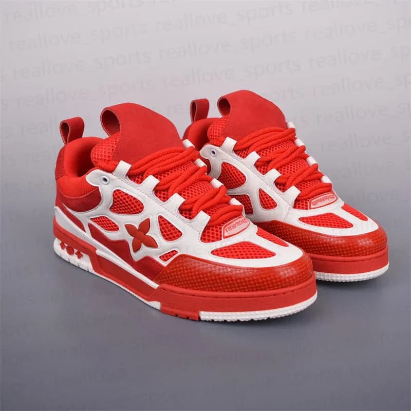 Chaussures décontractées d'été respirantes classiques pour hommes et femmes, blanches, style romantique, imprimées, vertes et rouges.