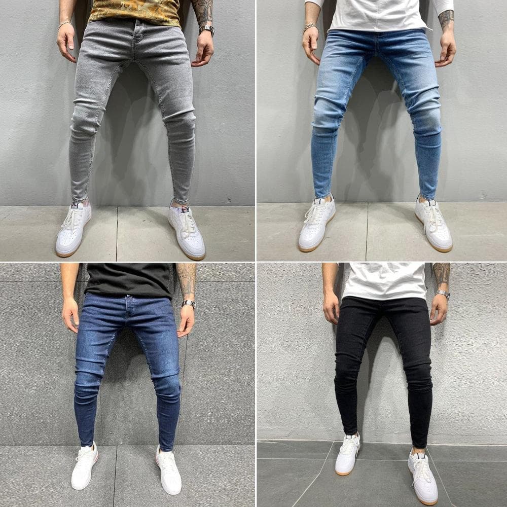 Men's Clothing Elastic Skinny Classic Four Colors Jeans