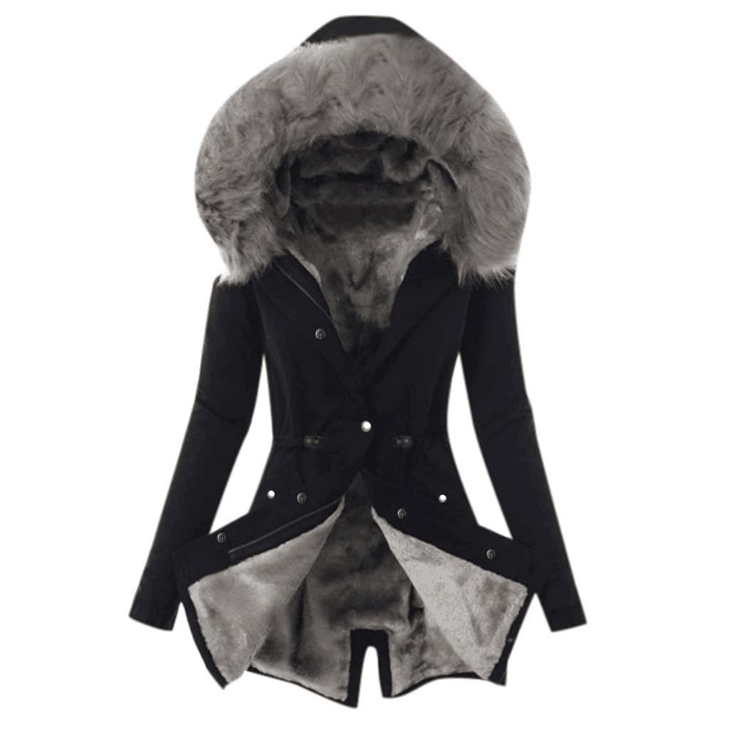 Women's Clothing wish new product 6 sizes 7 colors hot selling women's fur collar drawstring solid color casual warm cotton coat