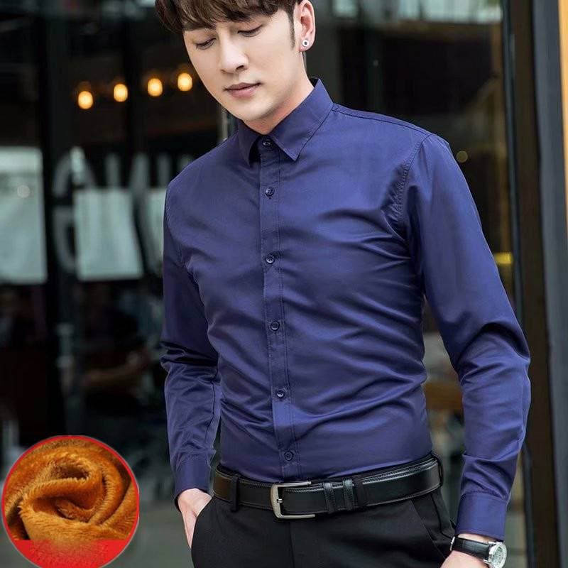 Men's Clothing Long Sleeve Wedding Dress Groom White Warm Shirt