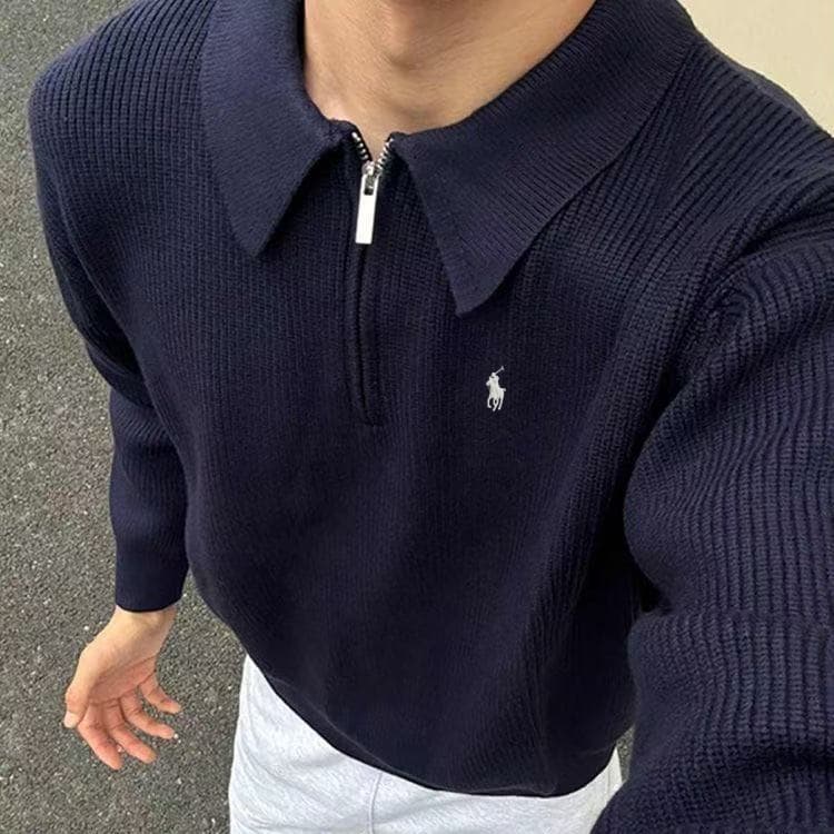 Pull homme à manches longues Paul, style automne-hiver, avec broderie de petit cheval (nouveau modèle).