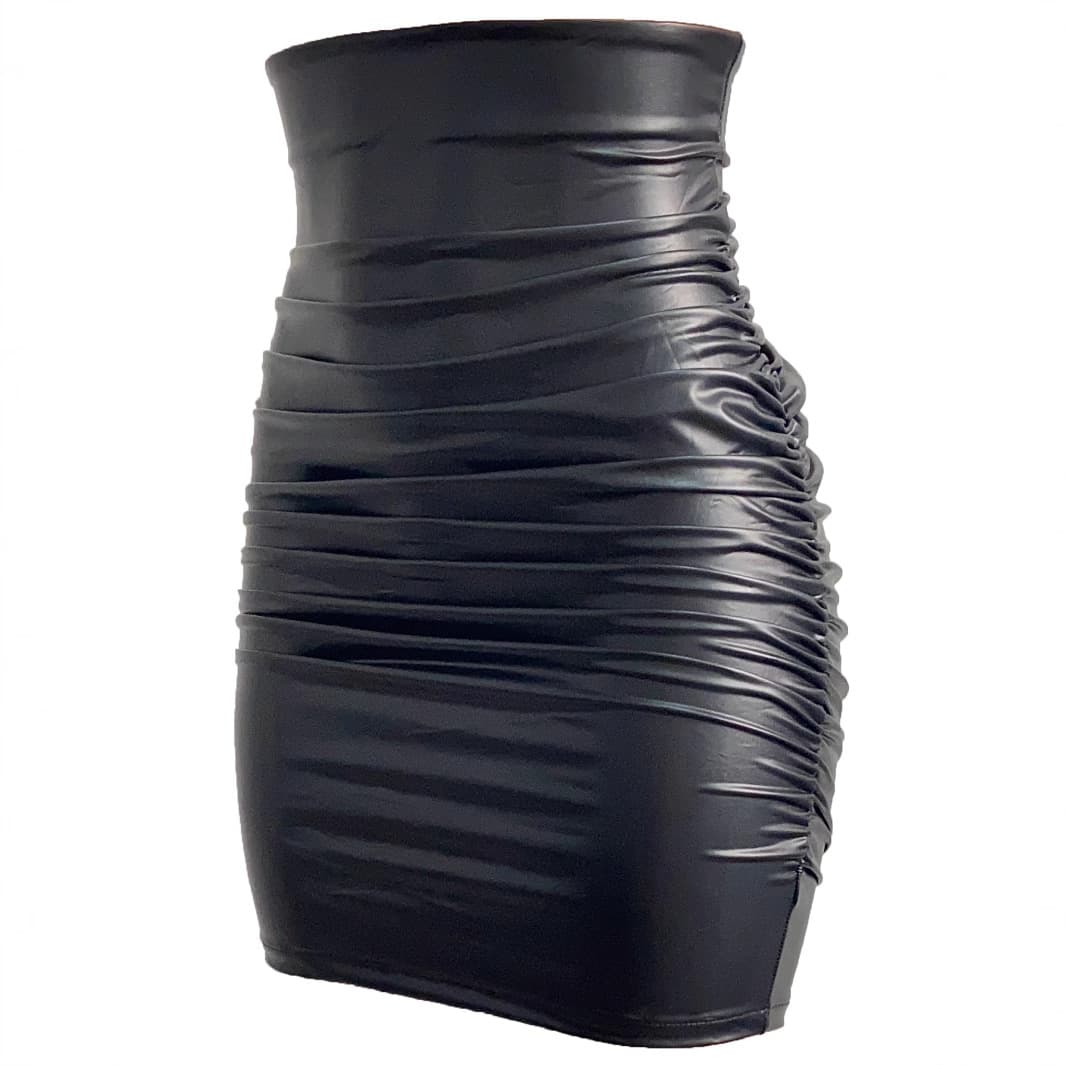Women's Clothing PU Leather Skirt Half Length Skirt Large Size Skirt Female Zipper Skirt Pleated Skirt Hip