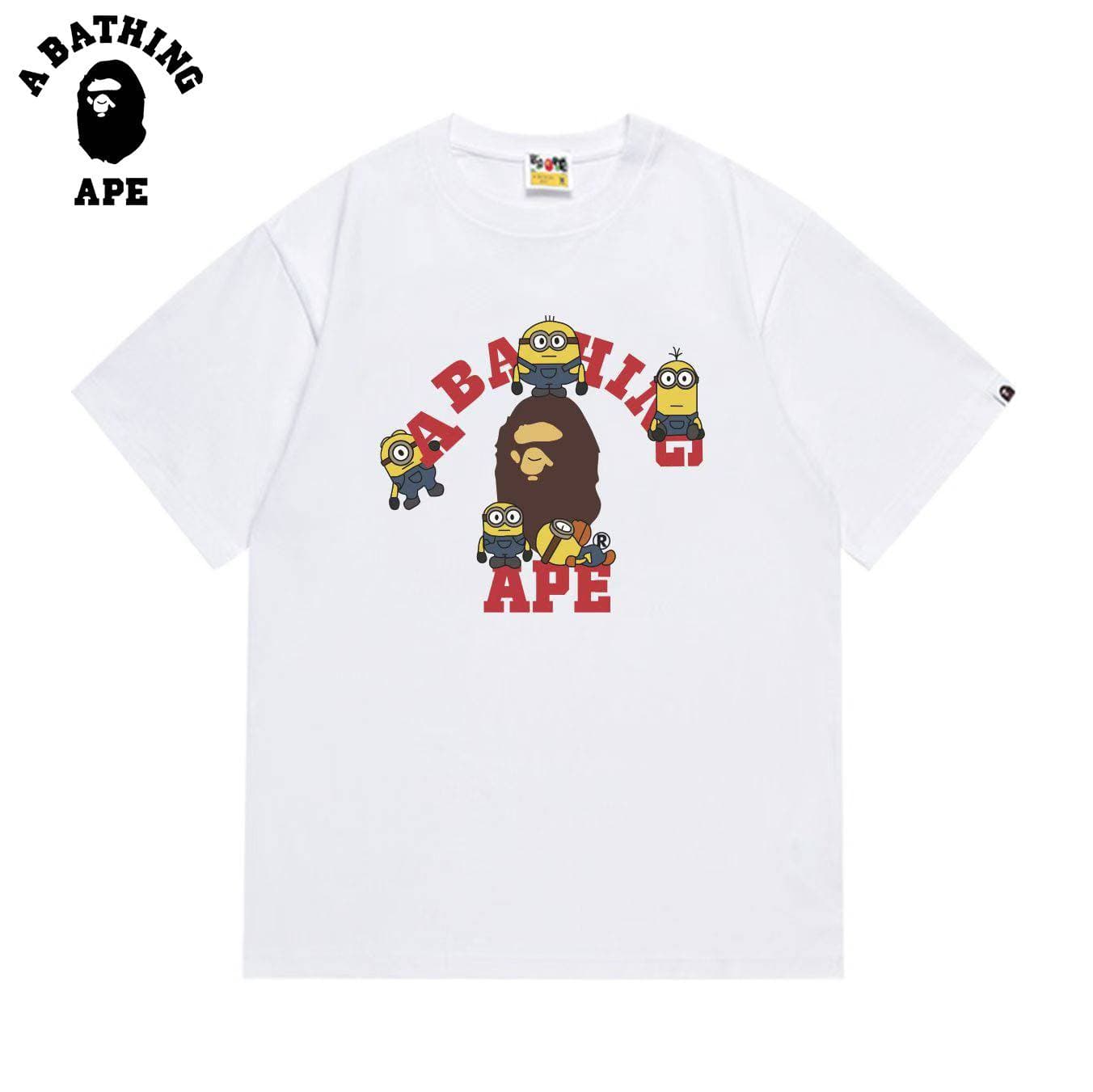 A BATHING APE BAPE-Xiaohuangren Co Branded Ape Printed Round Neck T-shirt Made Of Pure Cotton Fabric For Both Men And Women