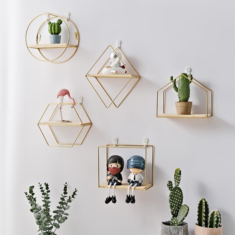 Scandinavian Iron Wall Shelf – No-Drill Storage For Wardrobe, Bathroom & Living Room (Set Of 2)