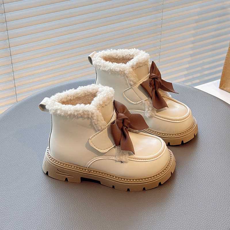 Little Leather Boots For Women, Popular Loafers, Winter Fleece-Lined Girls' Lamb Wool Lolita Shoes, British Style Warm