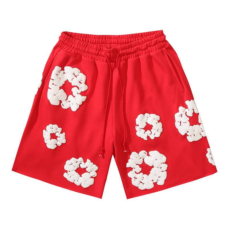 Shorts pour hommes, tendance été 2025, shorts décontractés en coton imprimé mousse