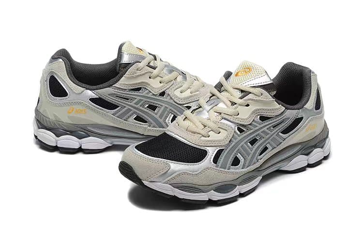 Chaussures de soutien de la voûte plantaire pour femmes, style rétro, amortissantes, bleu marine et beige, antidérapantes.