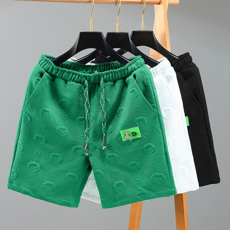 Men's clothing Men's shorts new trendy brand cartoon sweatpants summer trendy brand fashion mid-pants knitted beach five-point pants