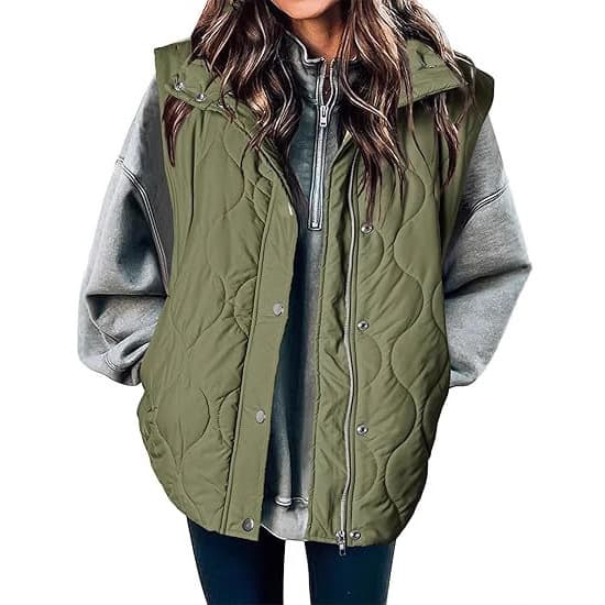 2025 Autumn And Winter New Fashion Casual Solid Color Sleeveless Cotton Vest Zipper Button