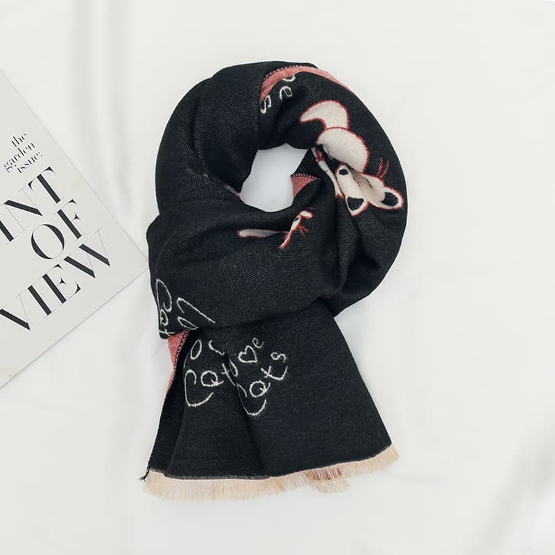 Kids'scarves Children's cashmere printed fringe shawl for both warm fashion