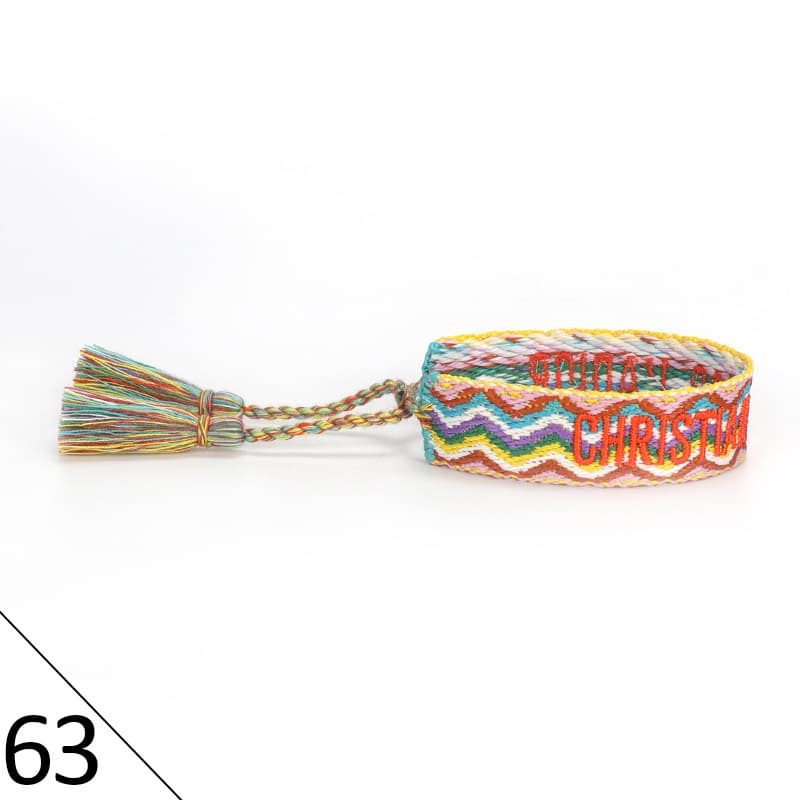 Bracelet unisexe tendance avec lettres tressées