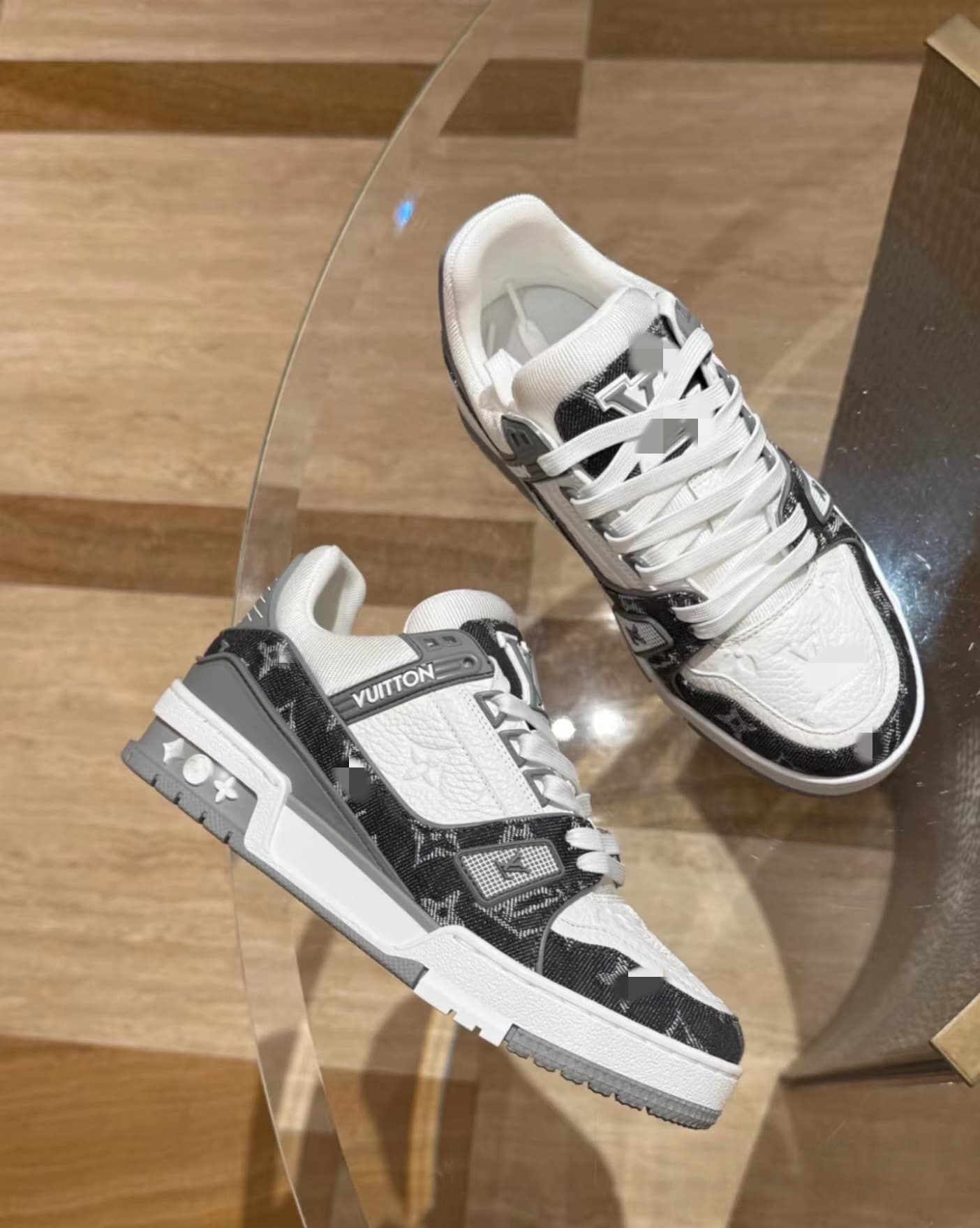 Baskets Putian Lvjia unisexes blanches style couple, en denim noir, chaussures décontractées, polyvalentes et tendance