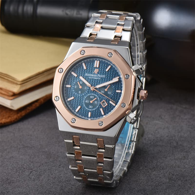 Nouvelle vente chaude AP hommes mode polyvalent montre à Quartz calendrier bracelet en acier montre décontractée
