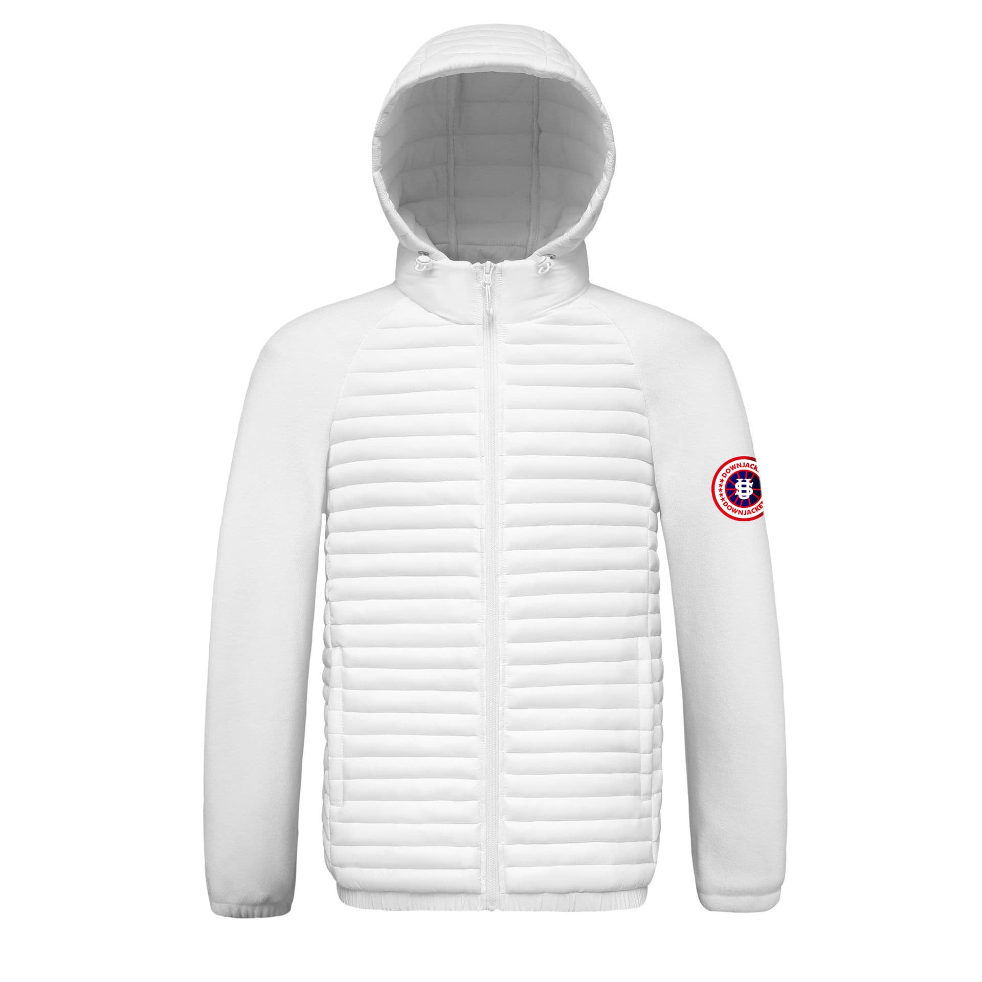 Doudoune matelassée pour homme avec écusson carte des États-Unis - Manteau streetwear d'inspiration militaire avec écusson amovible sur l'épaule