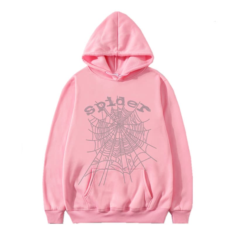 Pull à capuche Singer Letter Sp5der Spider Web Hot Diamond pour homme et femme, idéal pour le printemps et l'automne