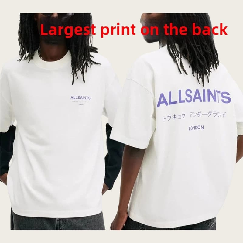 All Saints Underground Sanctum Cotton Women's T-Shirt Long Sleeve Crew Neck Graphic Print Casual Top For Women