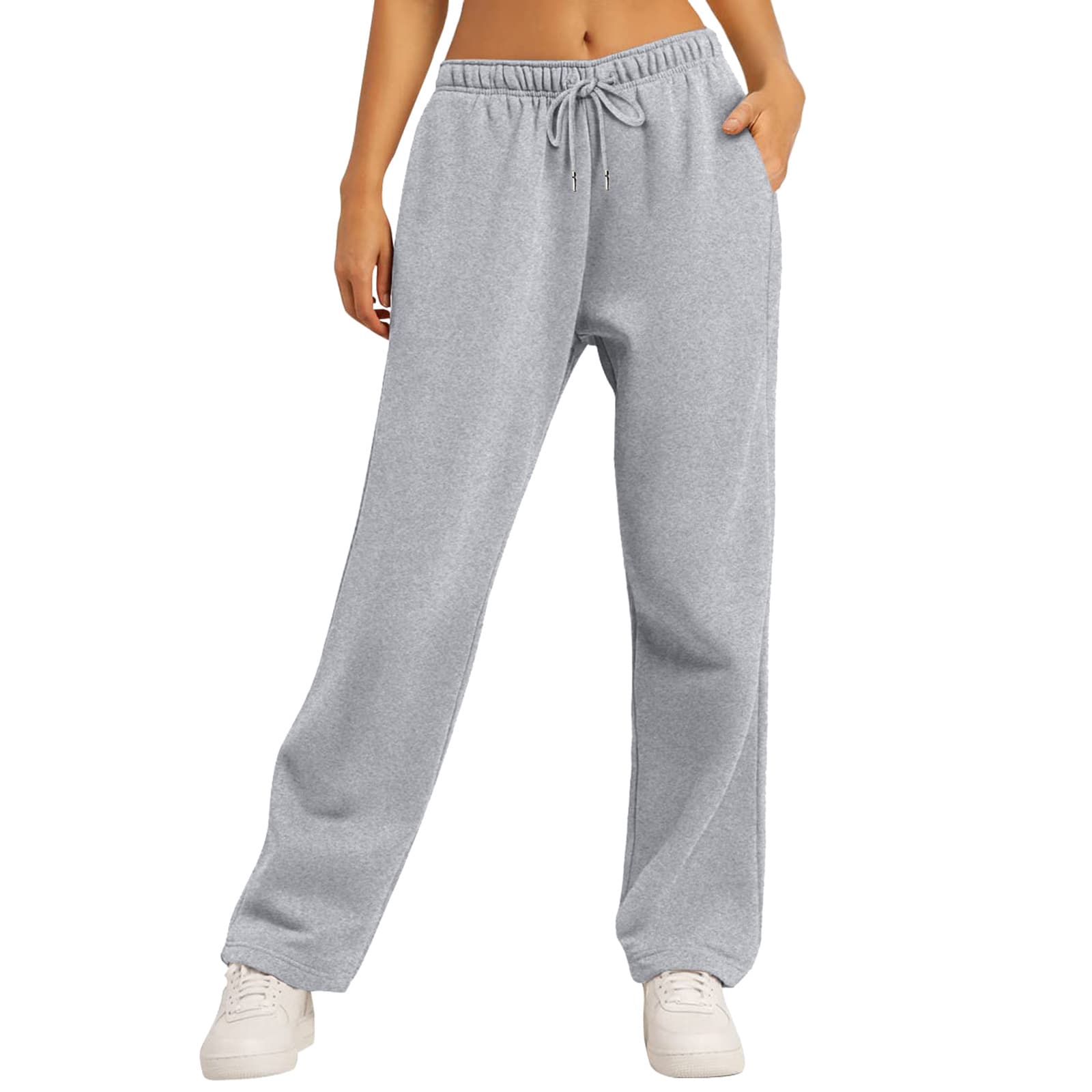 Men's Clothing European And American Men Solid Color Casual Loose Plus Velvet Trousers Sweatpants