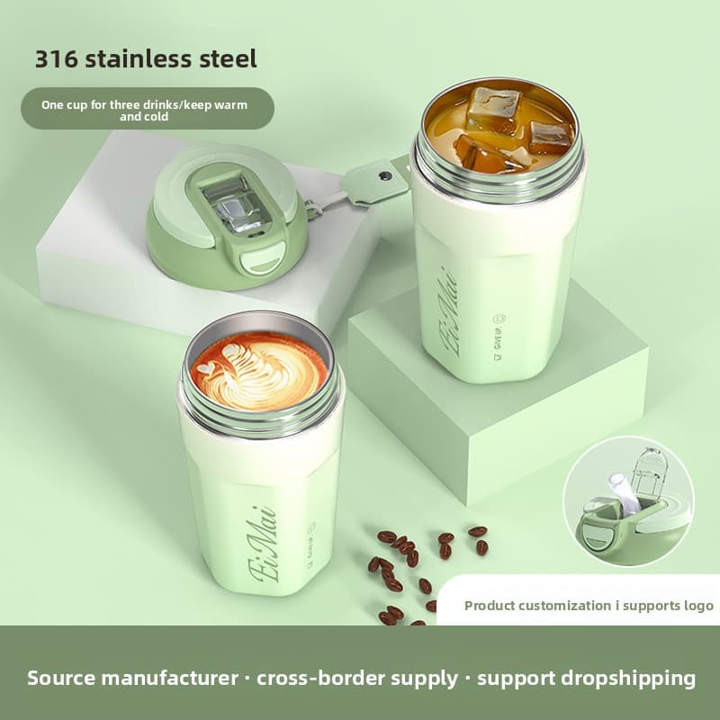 Yimai 316 Stainless Steel Portable Coffee Insulated Large Capacity Straw Water For Men And Women High Appearance