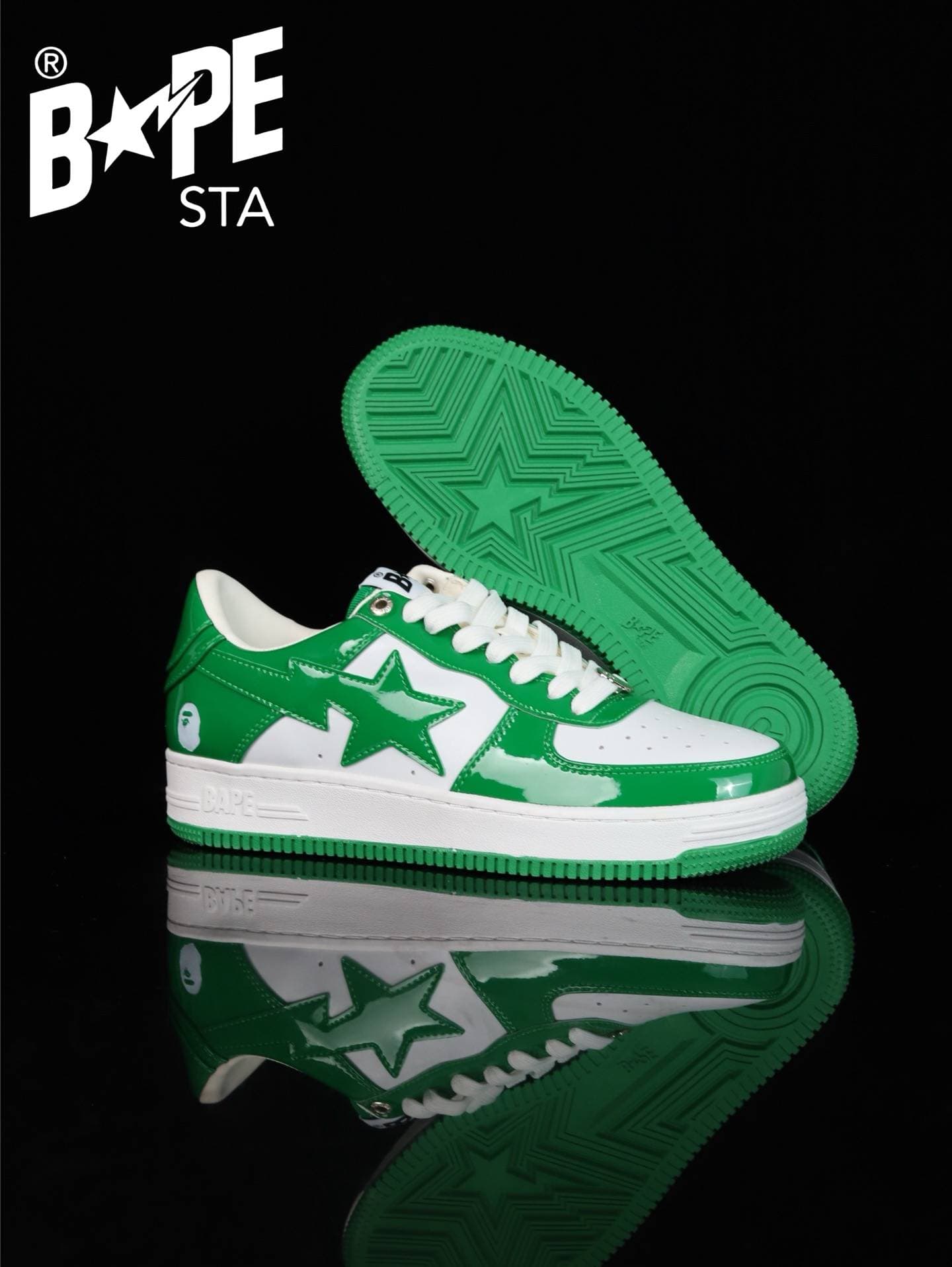 A BATHING-APE Classic Lacquer Leather Splicing Fashion Board Shoes Air Force No.1 Board Shoes Men And Women 22 Color Options