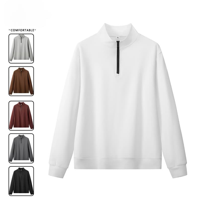 Men’s Half-Zip Dralon® Sweatshirt – Retro Pullover With Stand Collar (Black/Charcoal/Wine Red, M-8XL) | Winter-Ready Without Bulk​