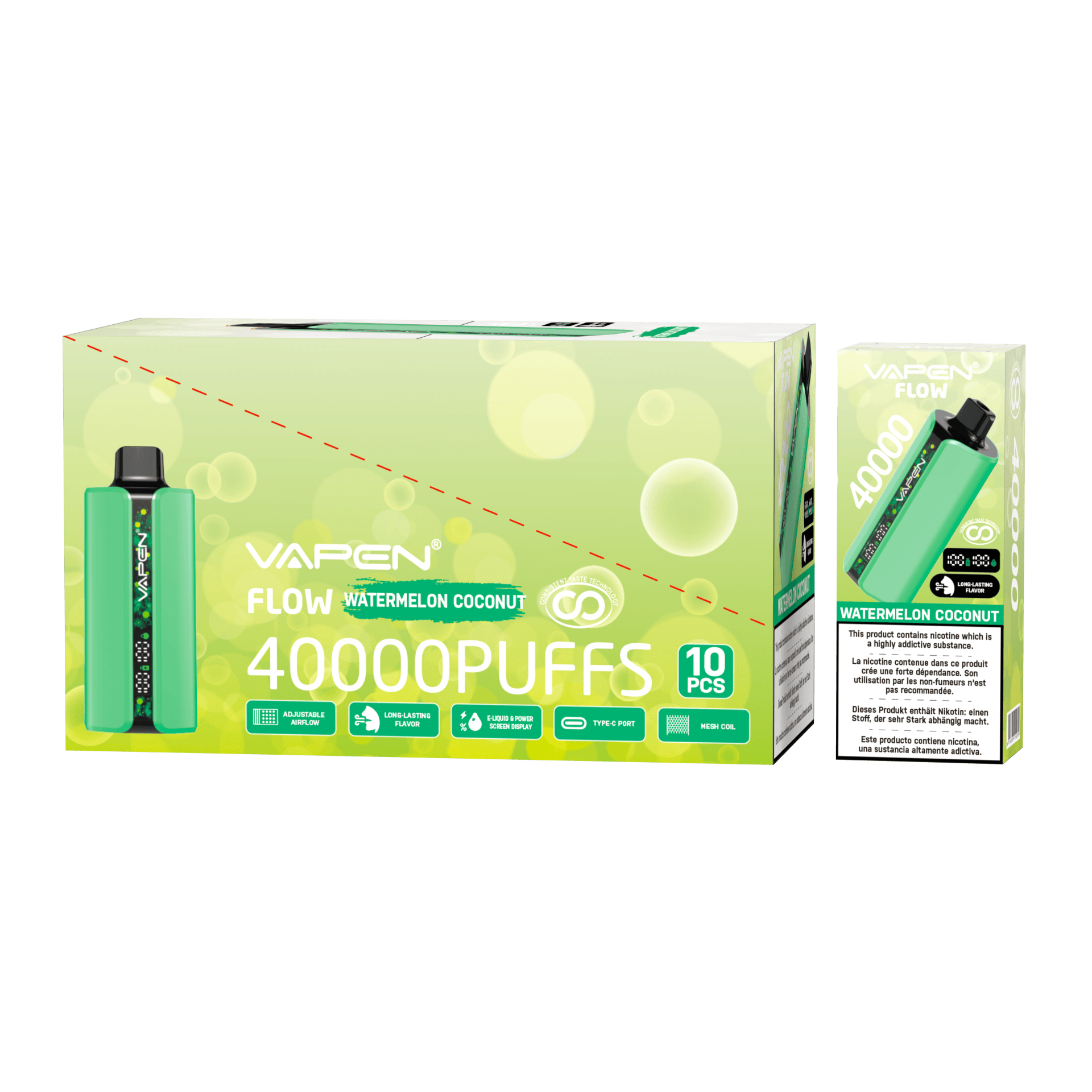 10pcs Vapen Flow 40000 Puffs Stylo Vape Jetable E-cig Mesh PRO Saveurs 40K 30K 50K Vapes Bar Elf Cigarette Électronique TECHNOLOGIE DE GOÛT CONSTAN