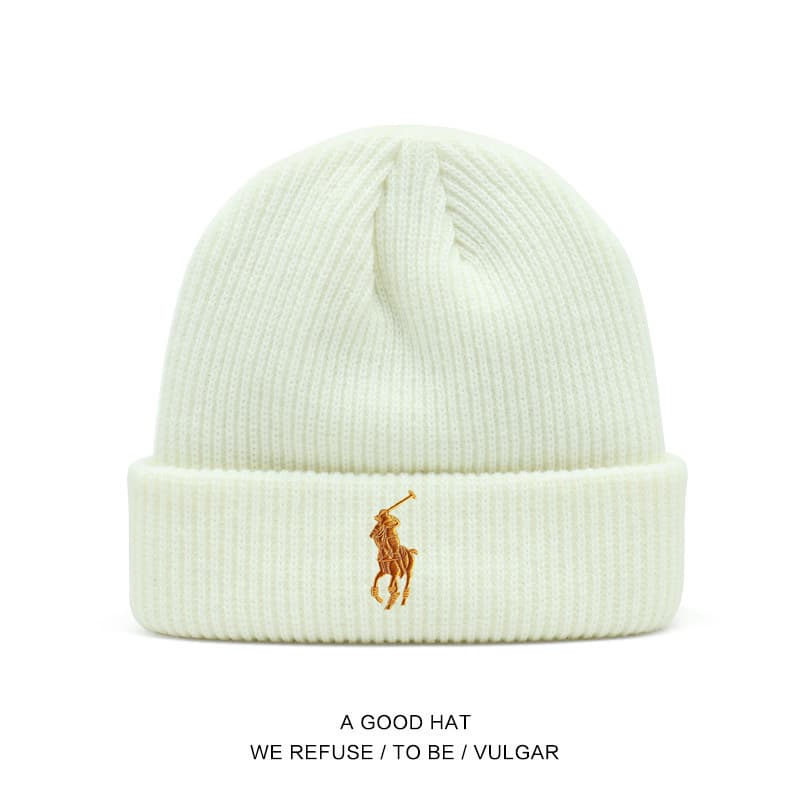 Bonnets en maille Polo pour hommes et femmes, bonnets d'automne et d'hiver, chapeaux chauds et protecteurs contre le froid, chapeaux simples et élé