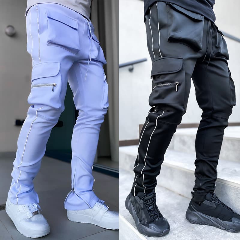 [UrbanTactical] Men's Cargo Pants - Reflective Multi-Pocket Workwear | Stretch Straight Fit