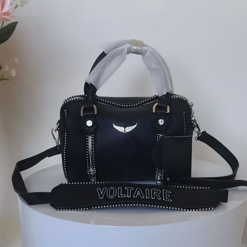 Sac bandoulière noir tendance pour femme, design luxueux, style enveloppe vintage
