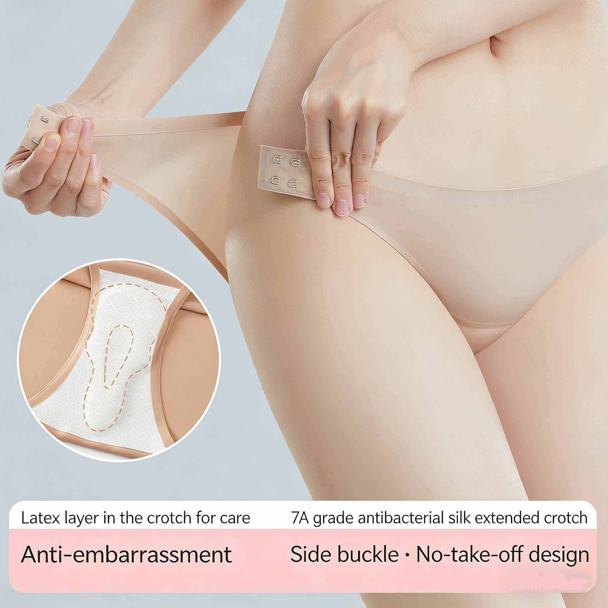 Ultra-thin Seamless No-Slip Anti-Chafe 7A Latex Silk Antibacterial Sports Yoga Triangle Underwear For Women