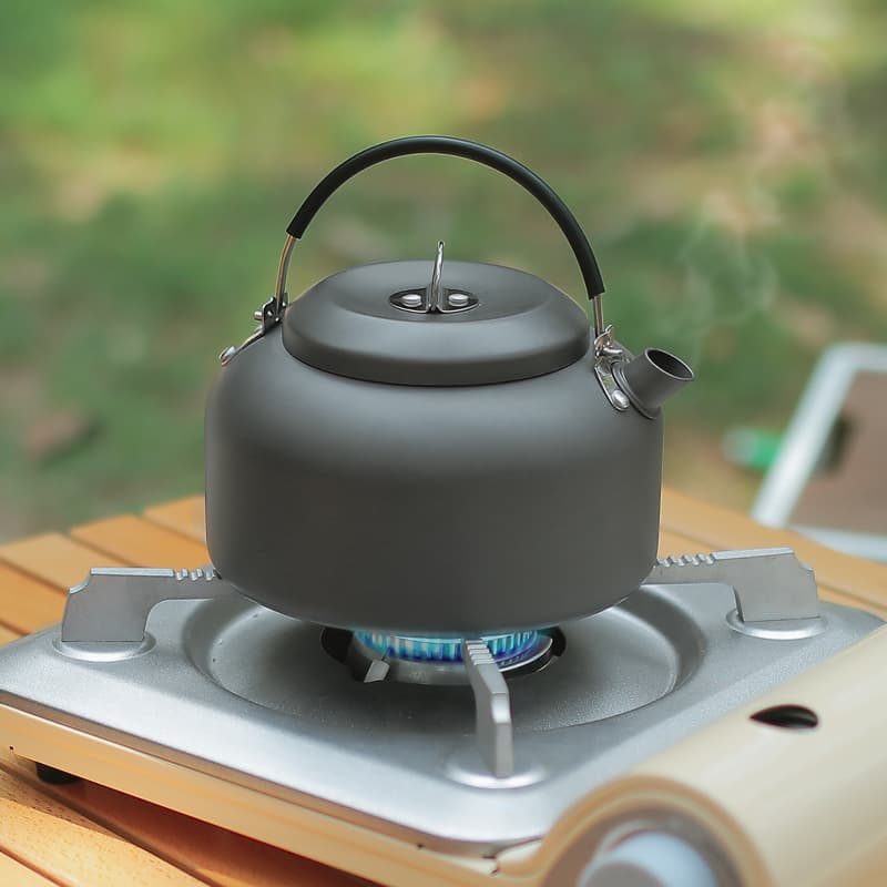 Outdoor 1.4L household tea large kettle 0.8L portable camping aluminum pot