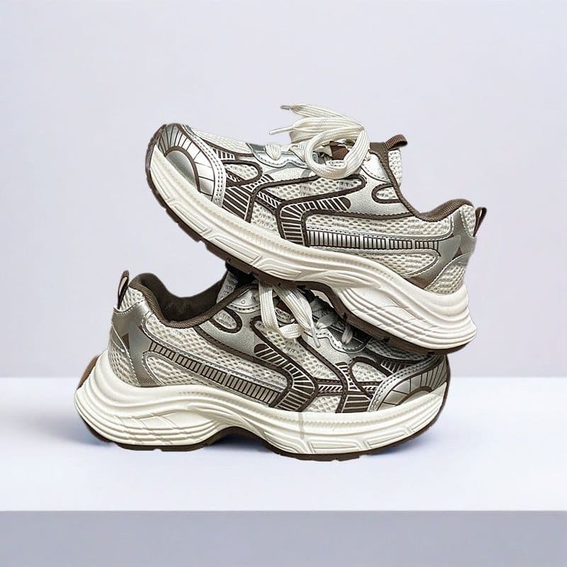 2025 Spring And Summer New Korean Version Of Breathable Daddy Student Casual Female Thick Soles Increase Running Shoes