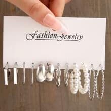 Lot de 11 boucles d'oreilles en perles torsadées en forme de cœur pour femmes, très tendance