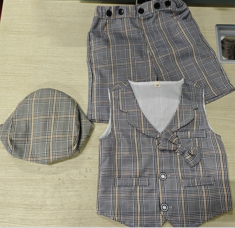 Mother & Kids Summer New Baby Boy Gentleman Suit One Year Old Dress Romper Vest Vest Shorts Bow Tie Multi Piece Set