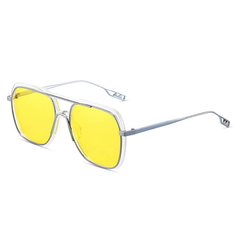Polarized Sunglasses For Men & Women – UV400 Protection, Fashion Square Frame – Blue/Yellow, Black/Gray, Silver/Brown (Trendy & Lightweight)​