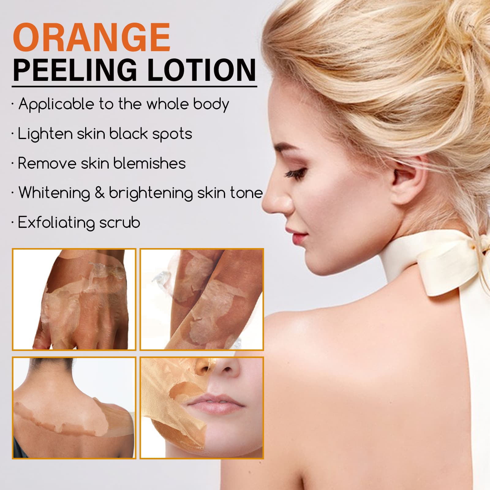 Orange Skin Body lotion Mildly exfoliate, fade dark spots, whiten skin, moisturize skin care fluid 2024 best