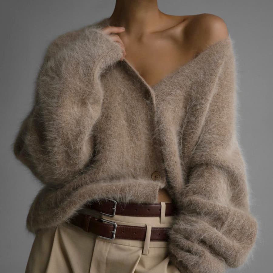 Women's Clothing Loose sweater coat soft long sleeves knitwear