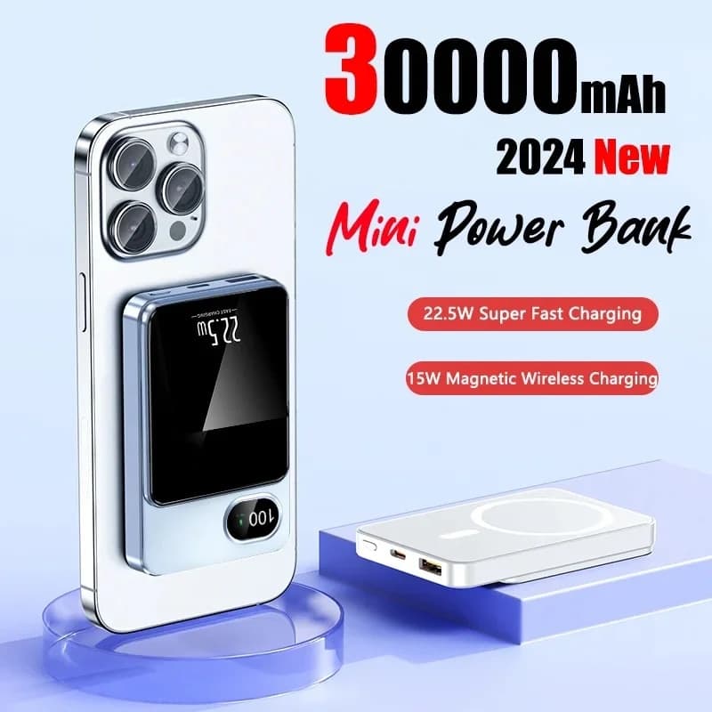 22.5w Two-way Fast Charging Power Bank Magnetic Wireless Ultra-thin External Battery Portable Suitable For Samsung Xiaomi