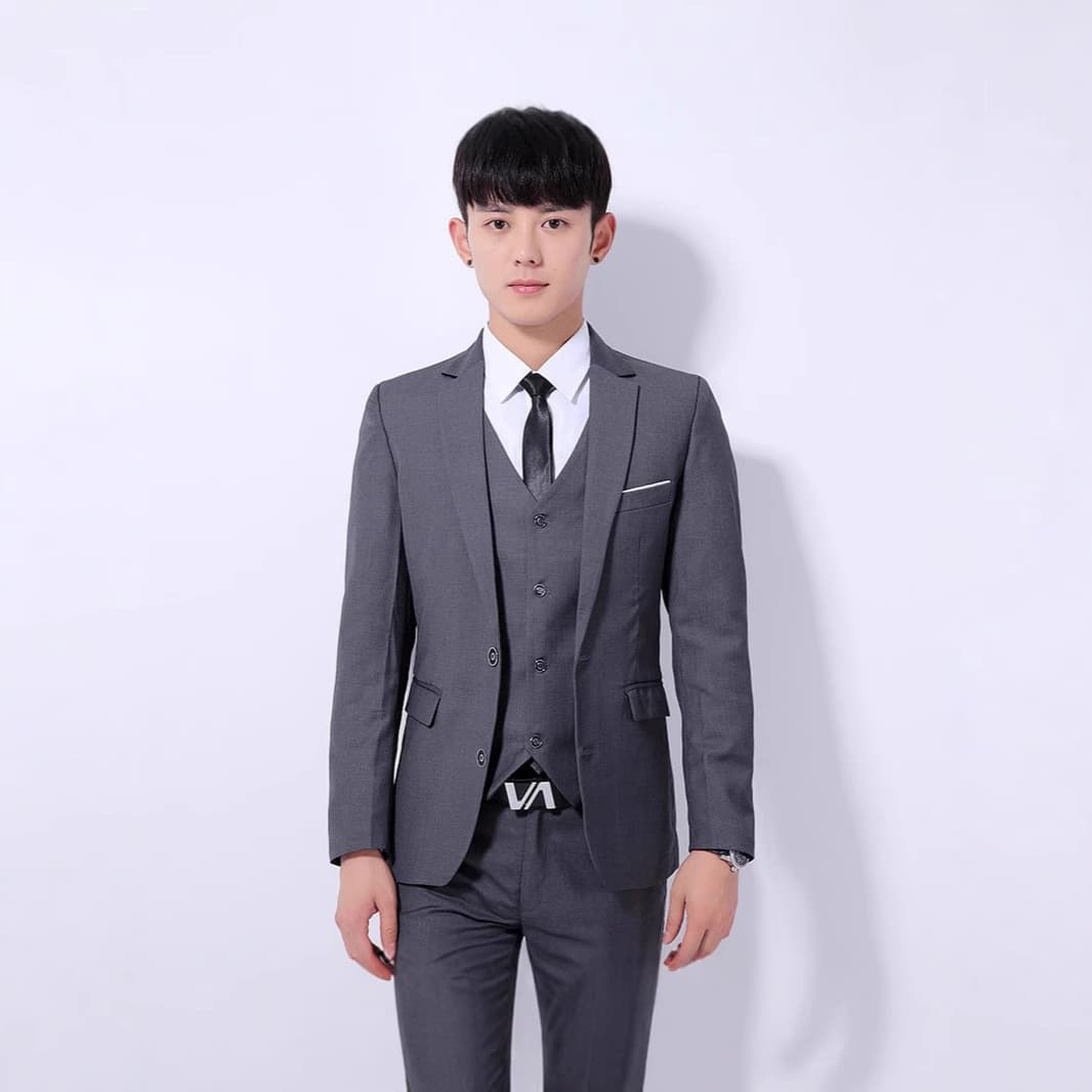 CT Suit Set Three-Piece Korean Style Formal Wear For Bank Insurance Office Groomsman Outfit Men's Clothing 23