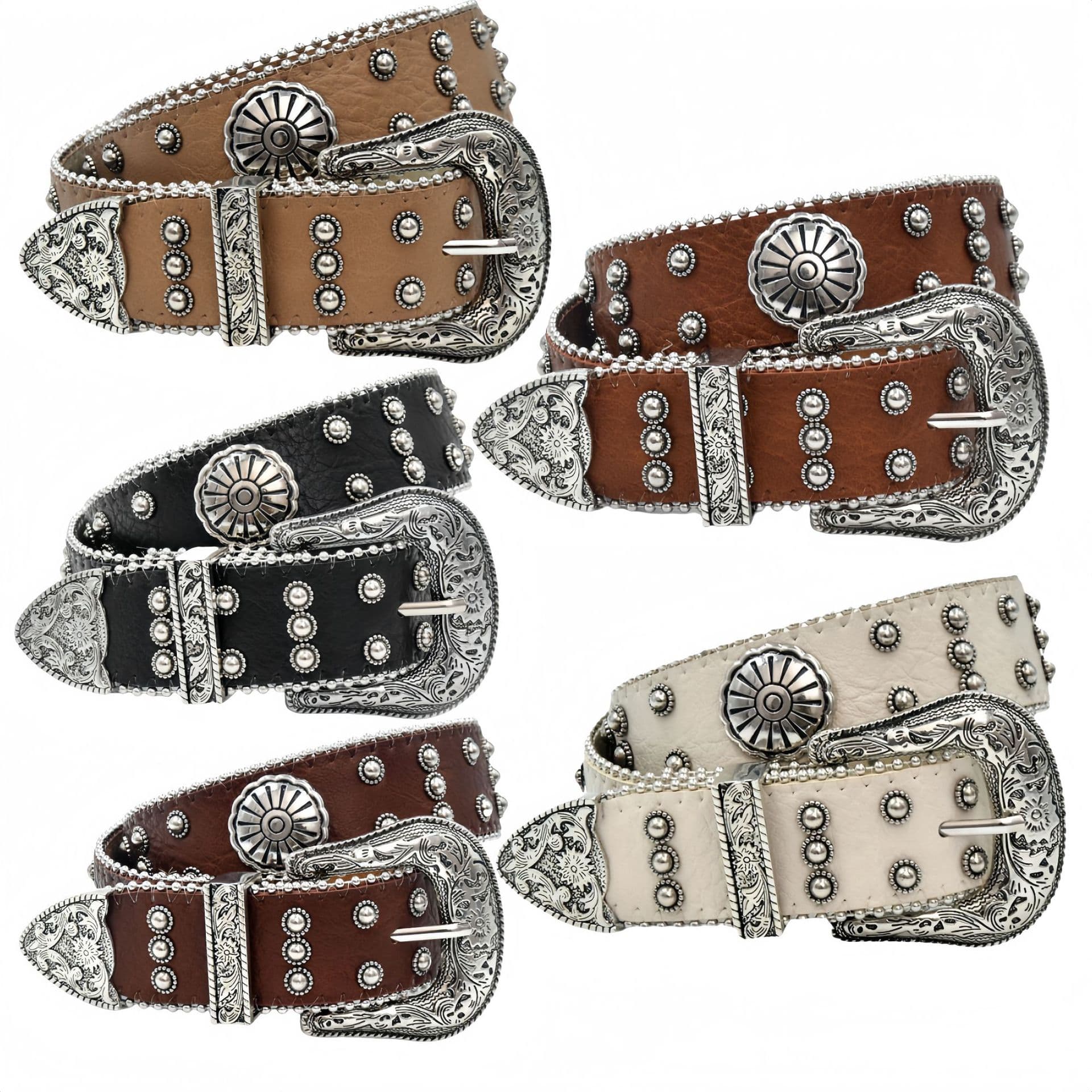 Women's Western Punk Belt, Y2K Studded Waistband With Alloy Buckle For Jeans & Skirts