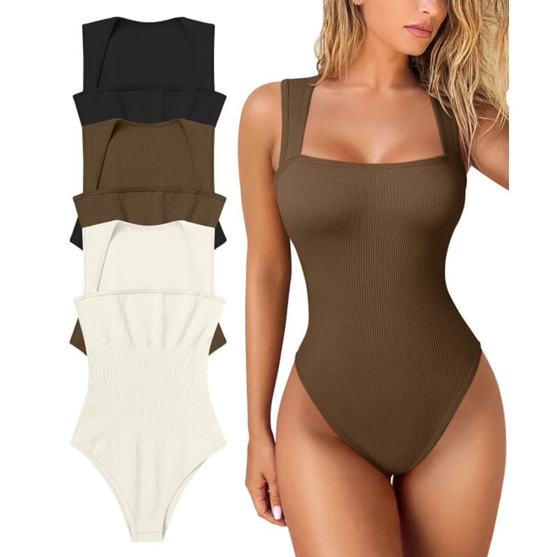 Women's Clothing New Women's Sexy Ribbed Sleeveless Jumpsuit Body Shaping Body Elastic Belly Hip Lifting Slim Jumpsuit