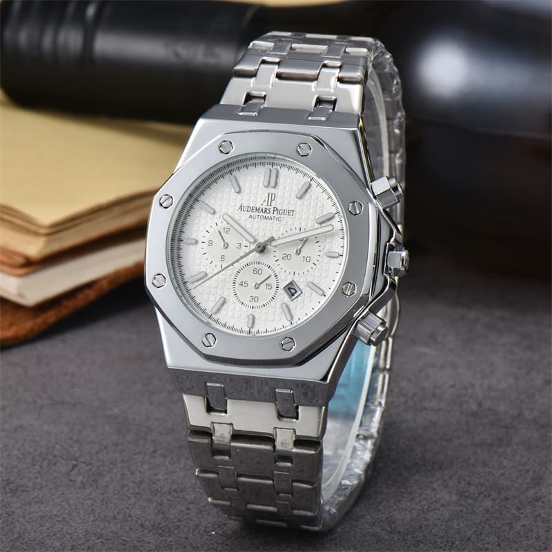 Nouvelle vente chaude AP hommes mode polyvalent montre à Quartz calendrier bracelet en acier montre décontractée