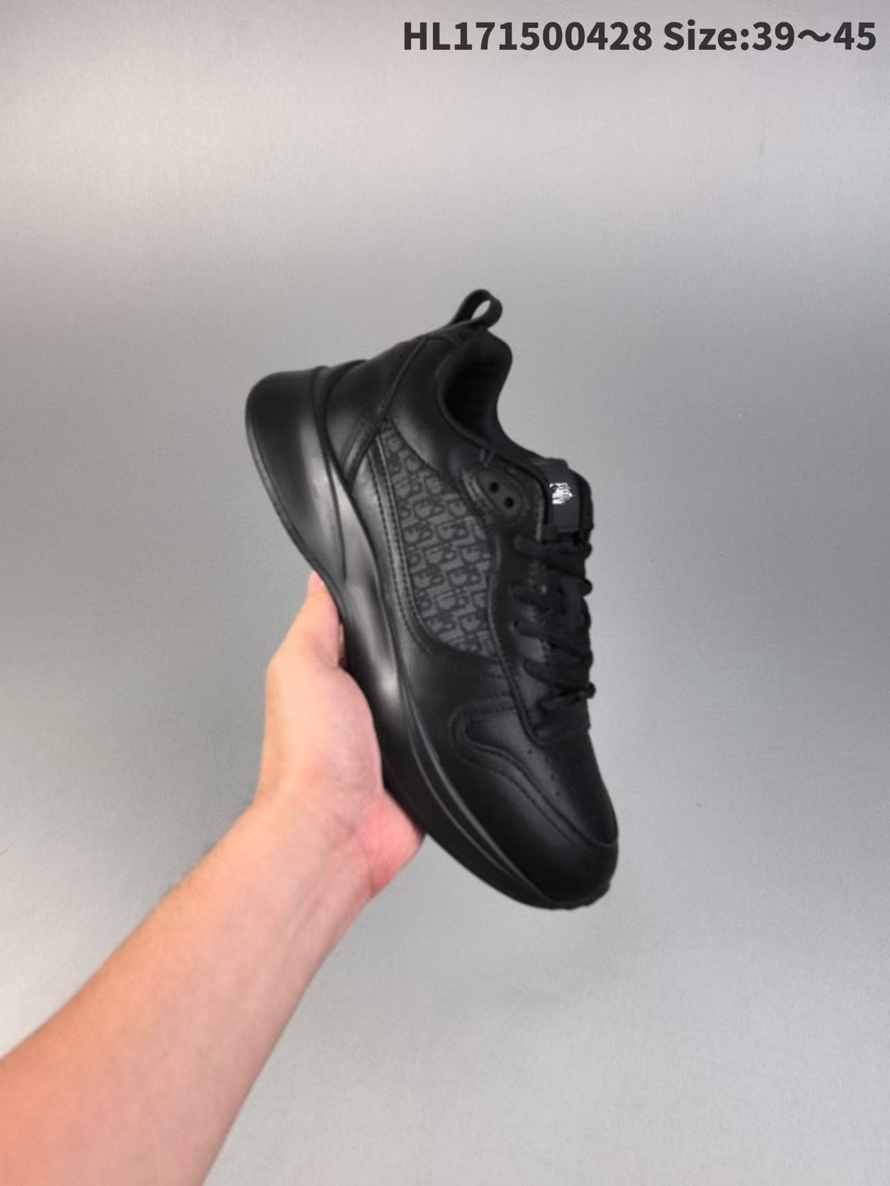 DIIOR B25 Chaussures décontractées basses en cuir à bout rond et lacets pour hommes