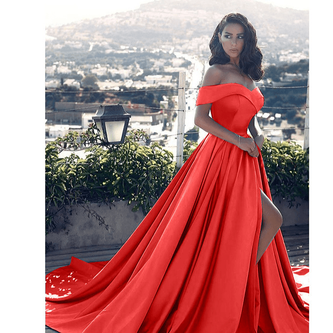 Women's Dress Solid Color One-shoulder Elegant Evening Dress