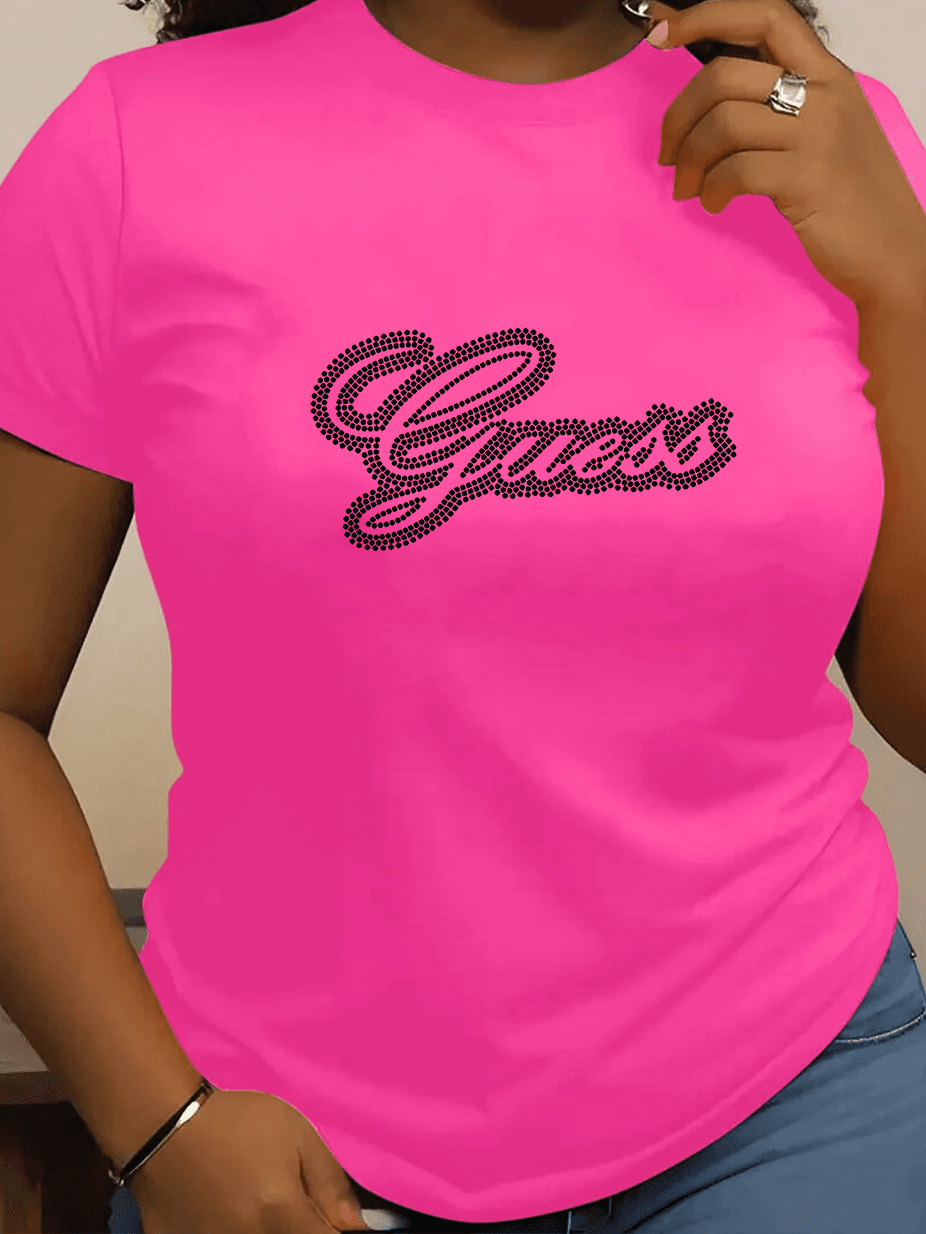 T-shirt d'été à manches courtes avec imprimé tendance pour femme